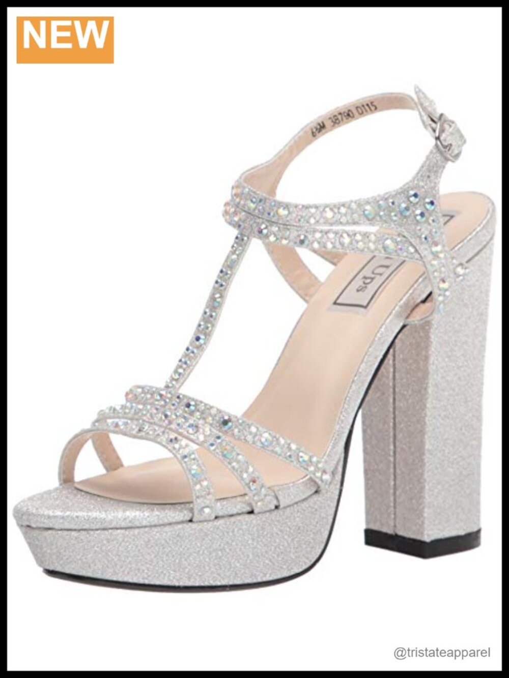 Touch Ups Women's Kahlo Jeweled Platform Sandal Adjustable Ankle Strap Wide